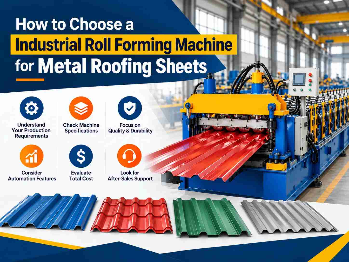 How to Choose a  Industrial Roll Forming Machine for Metal Roofing Sheets - Rajpoot Machines